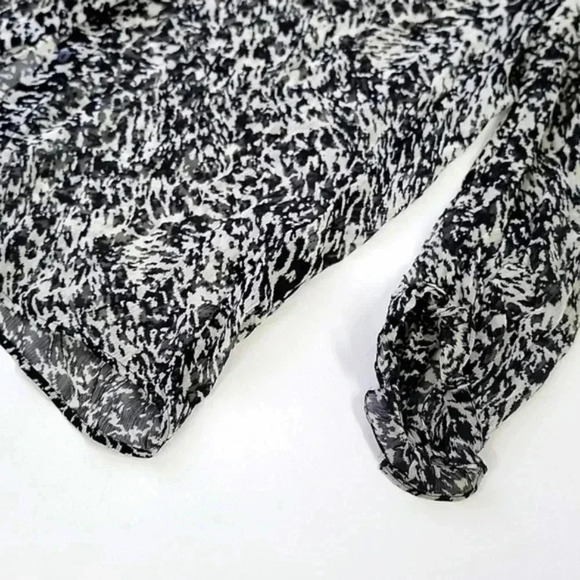 BA&SH Elia Animal Print Chiffon Semi Sheer Blouse - Picture 7 of 9